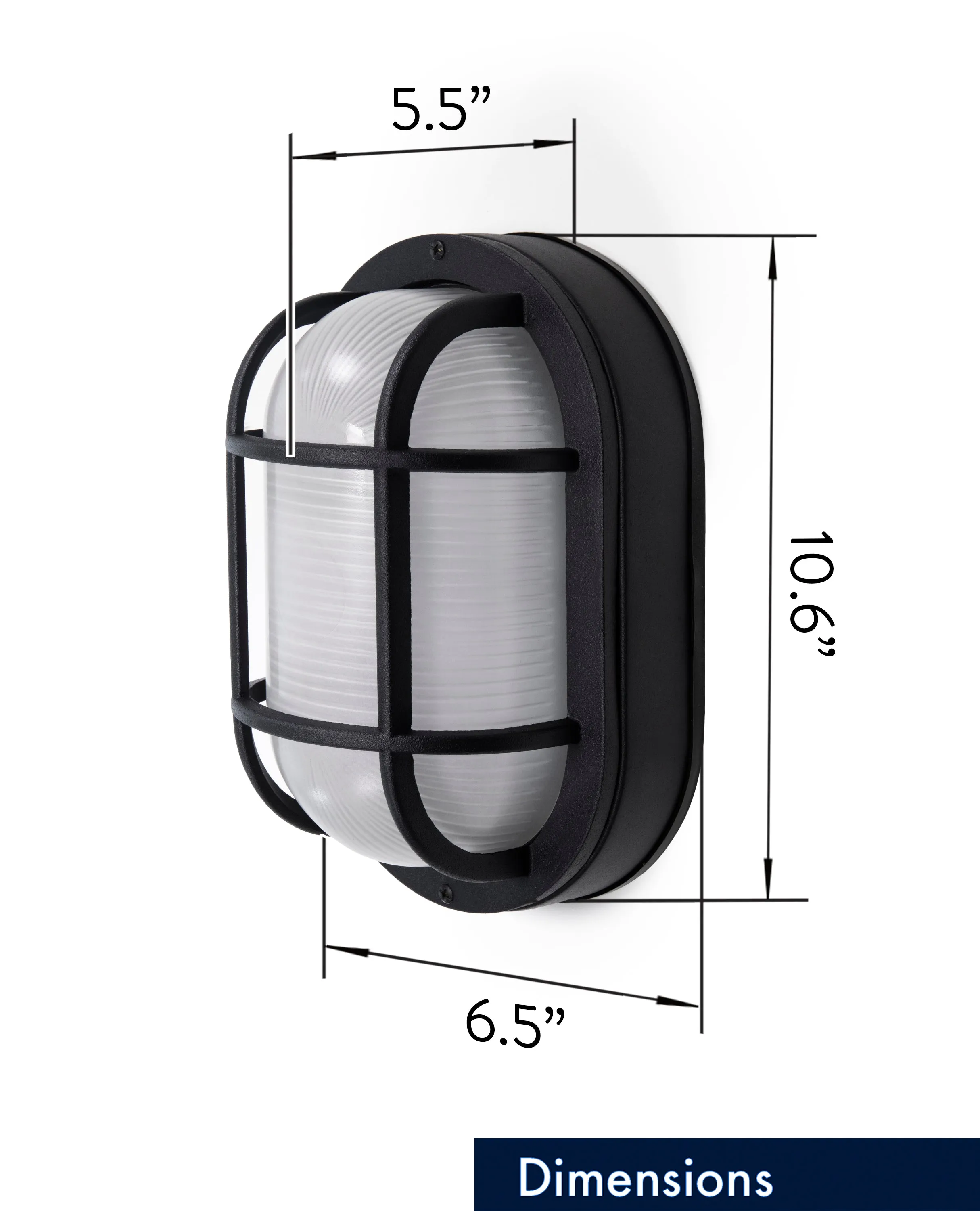 10.6” Oval Integrated LED Nautical Bulkhead, 1200 Lumens, 3K, in 3 Finishes