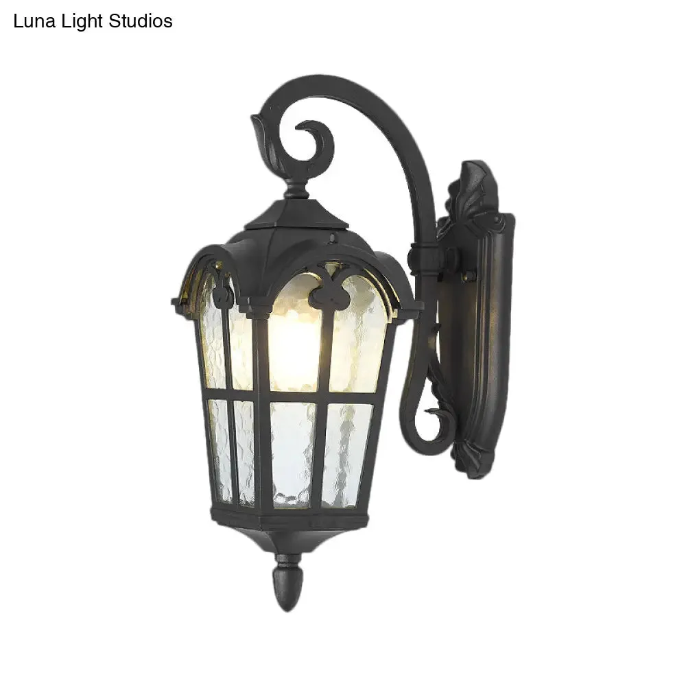 10"/14" 1-Light Water Glass Wall Lamp Farmhouse Black/Brass Lantern with Curvy Arm - Doorway Wall Lighting"
(The length of the title has been reduced while maintaining the important keywords for SEO.)