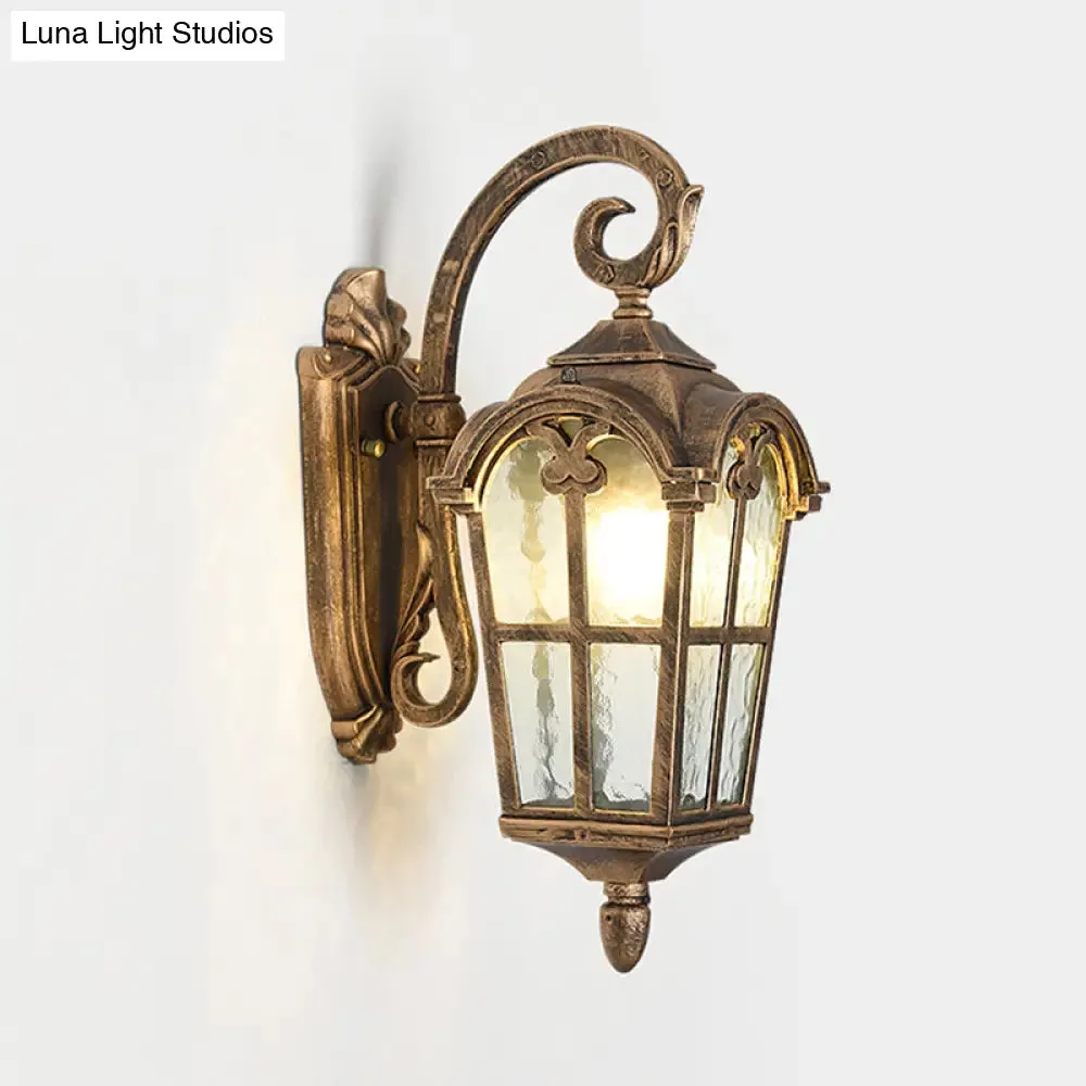 10"/14" 1-Light Water Glass Wall Lamp Farmhouse Black/Brass Lantern with Curvy Arm - Doorway Wall Lighting"
(The length of the title has been reduced while maintaining the important keywords for SEO.)