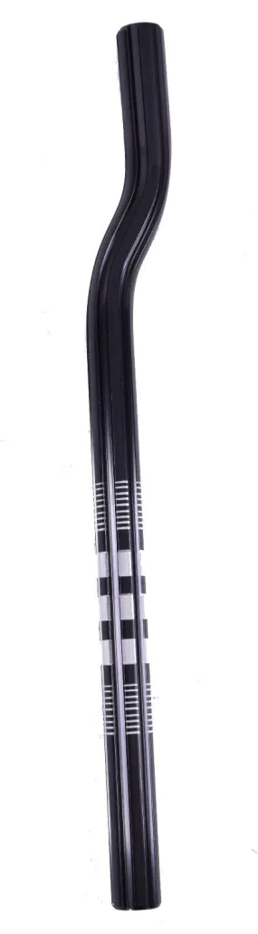 22.2mm BMX SNAKE CRANKED SEAT POST ALLOY FLUTED SADDLE STEM NEW-OLD SCHOOL BLK