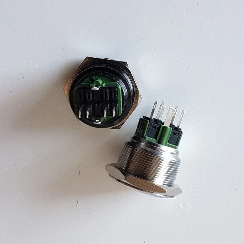 28mm 'HAZARD SYMBOL' Billet Push Button Switch Lights