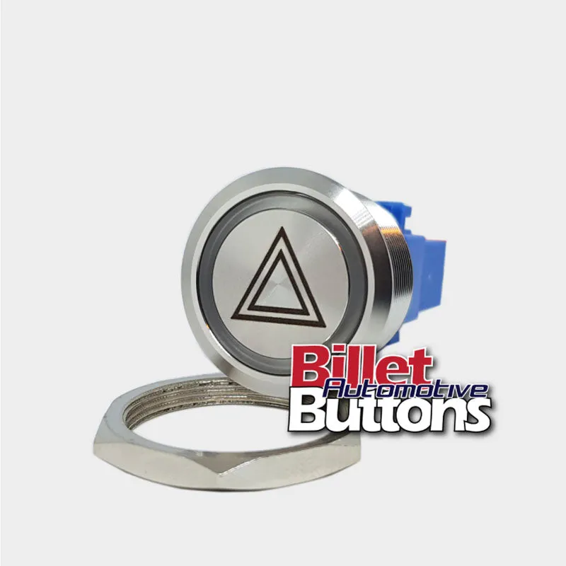 28mm 'HAZARD SYMBOL' Billet Push Button Switch Lights