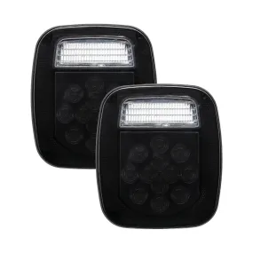 (2pcs/set) Universal Tail Lights 39LEDs Smoked Black for Wrangler YJ TJ CJ Truck Trailer Van Boat