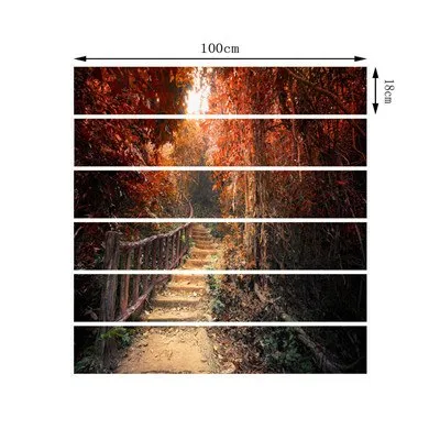 3D Maple Leaf Path Stair Stickers PVC Mural Sticker