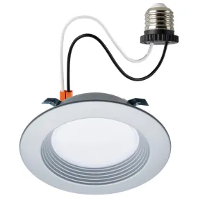 4 inch Retrofit LED Can Light, 7 Watts, 600 Lm, Selectable 2700K to 5000K, Nickel Baffle Trim