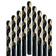 #49 Wire Size Jobber Length Drill Bit - Black and Gold - Split Point - 12 Pack