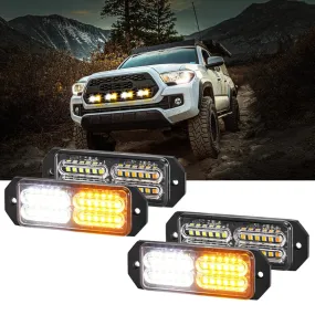 (4PSC/SET) 24LED Emergency Surface Mount Grill Strobe Light for Trucks Vehicles ATV RV Cars Van