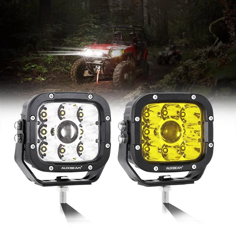 5 Inch 110W White/Amber LED Driving Lights Pods Light for ATV UTV SIDE BY SIDE 4X4