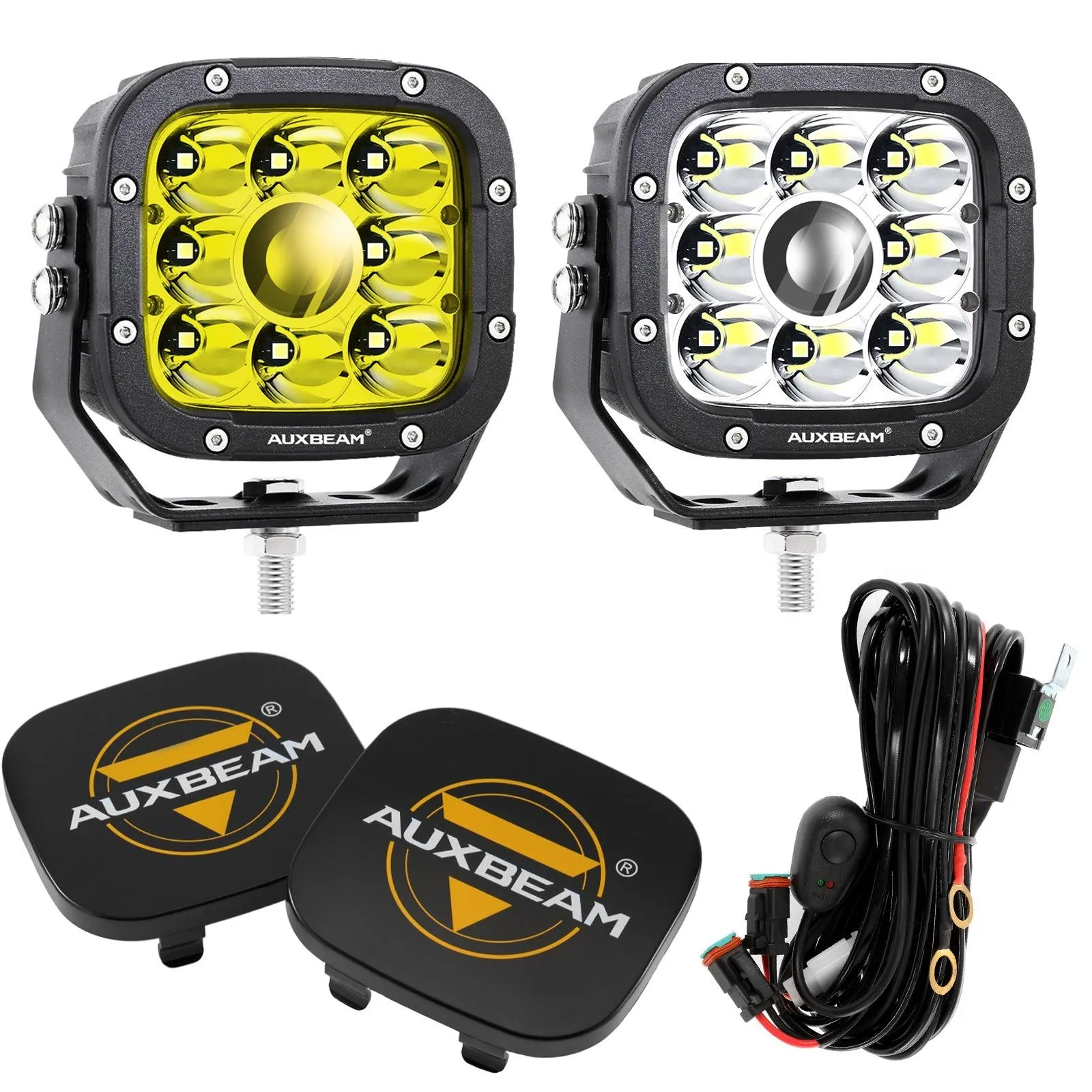 5 Inch 110W White/Amber LED Driving Lights Pods Light for ATV UTV SIDE BY SIDE 4X4