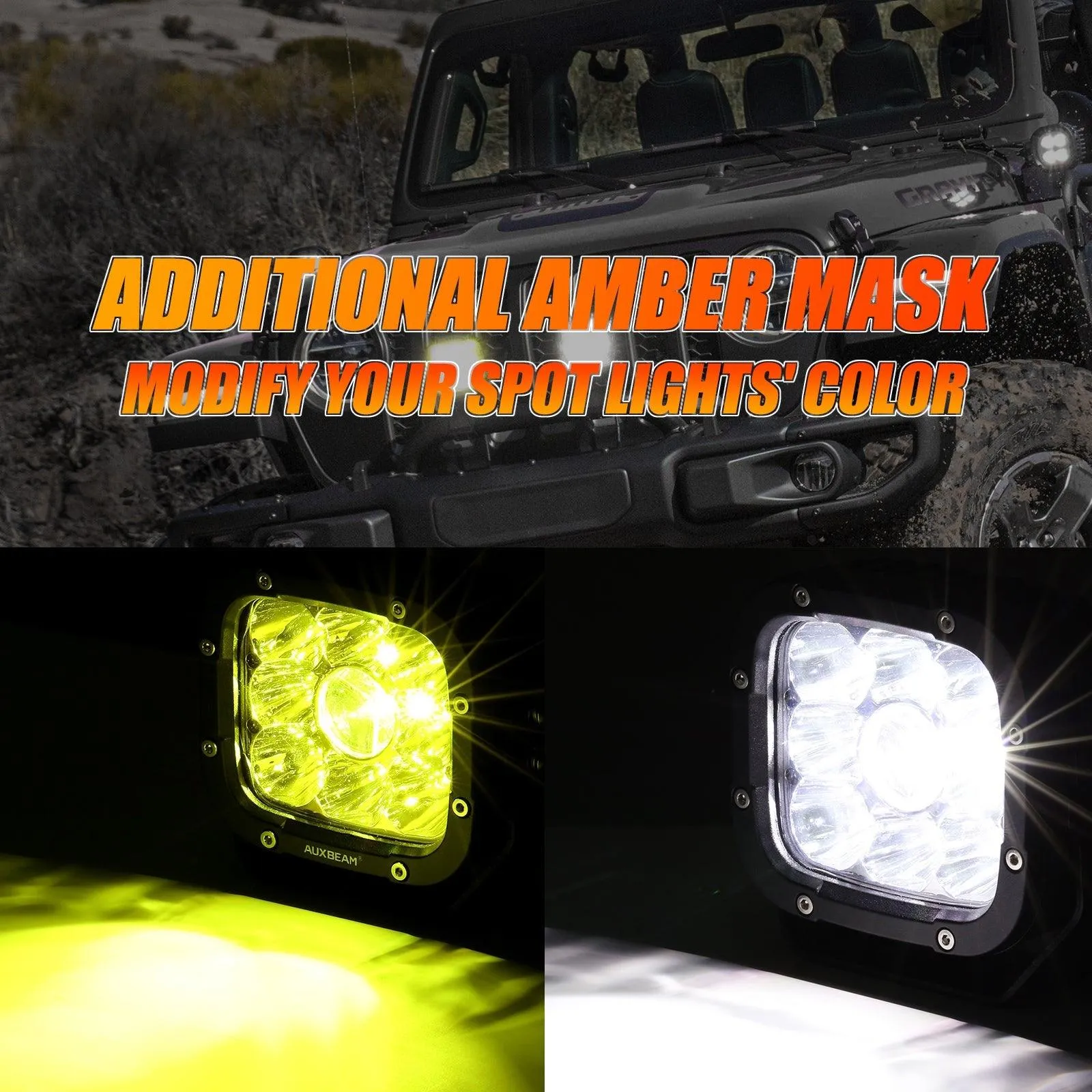 5 Inch 110W White/Amber LED Driving Lights Pods Light for ATV UTV SIDE BY SIDE 4X4