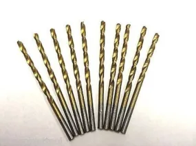 7/64" TITANIUM COATED HSS DRILL BITS FOR WOOD, METAL & PLASTIC, PACK OF 10