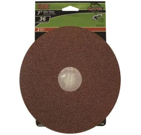 7in Fiber Disc 36grit 3pk