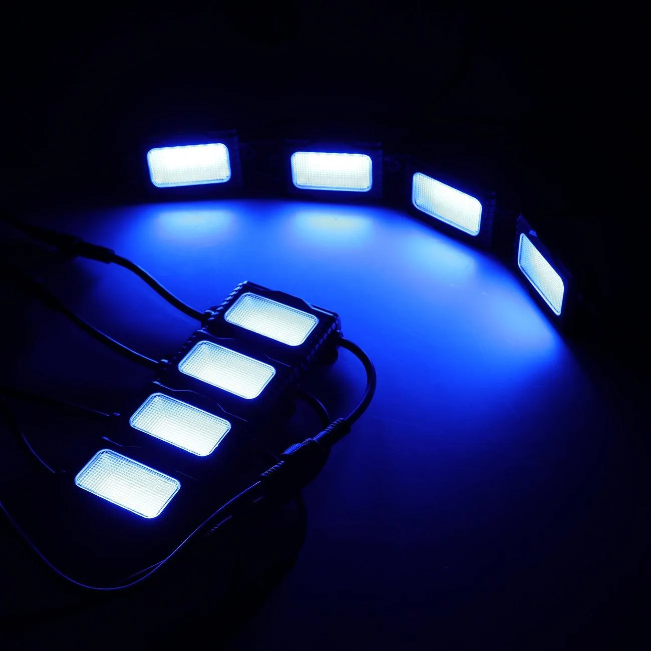 8Pcs RGB LED Rock Light Multicolor Set with Bluetooth Controller