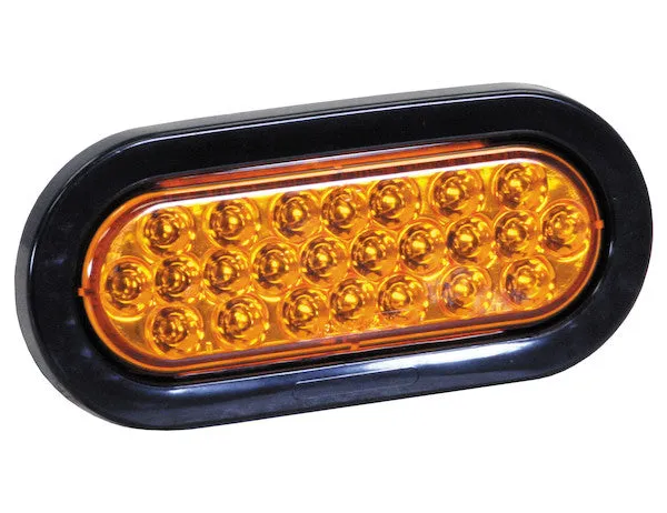 Amber 6" Oval Recessed Strobe Trailer Light, SL65AO