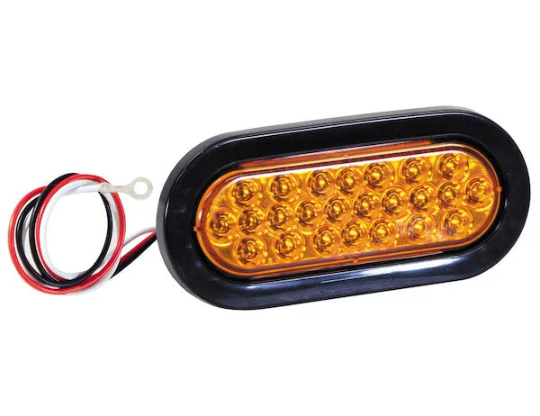 Amber 6" Oval Recessed Strobe Trailer Light, SL65AO