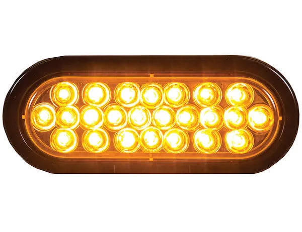 Amber 6" Oval Recessed Strobe Trailer Light, SL65AO