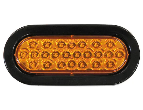 Amber 6" Oval Recessed Strobe Trailer Light, SL65AO