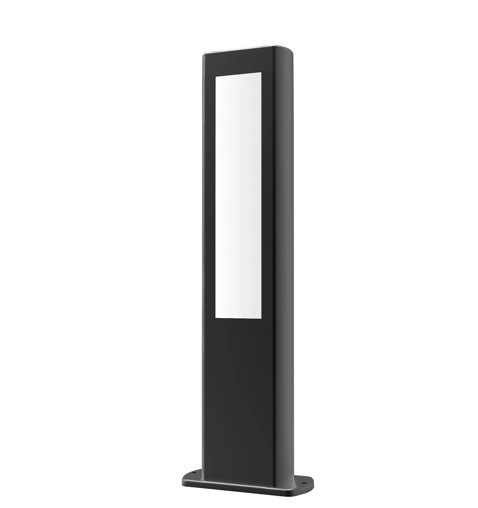 AMUN: LED Surface Mounted Matte Black Rectangular Bollard Lights IP54