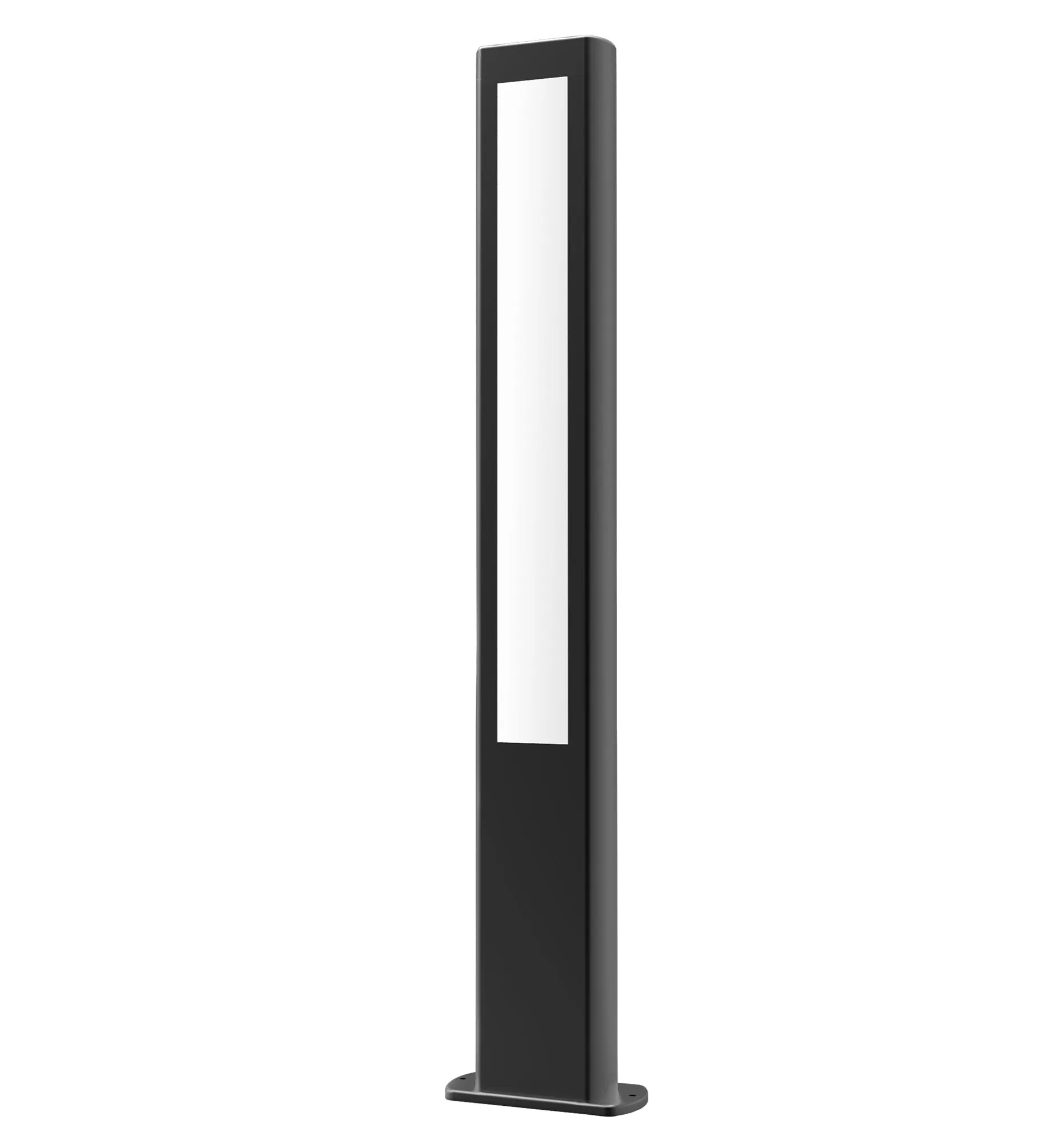 AMUN: LED Surface Mounted Matte Black Rectangular Bollard Lights IP54