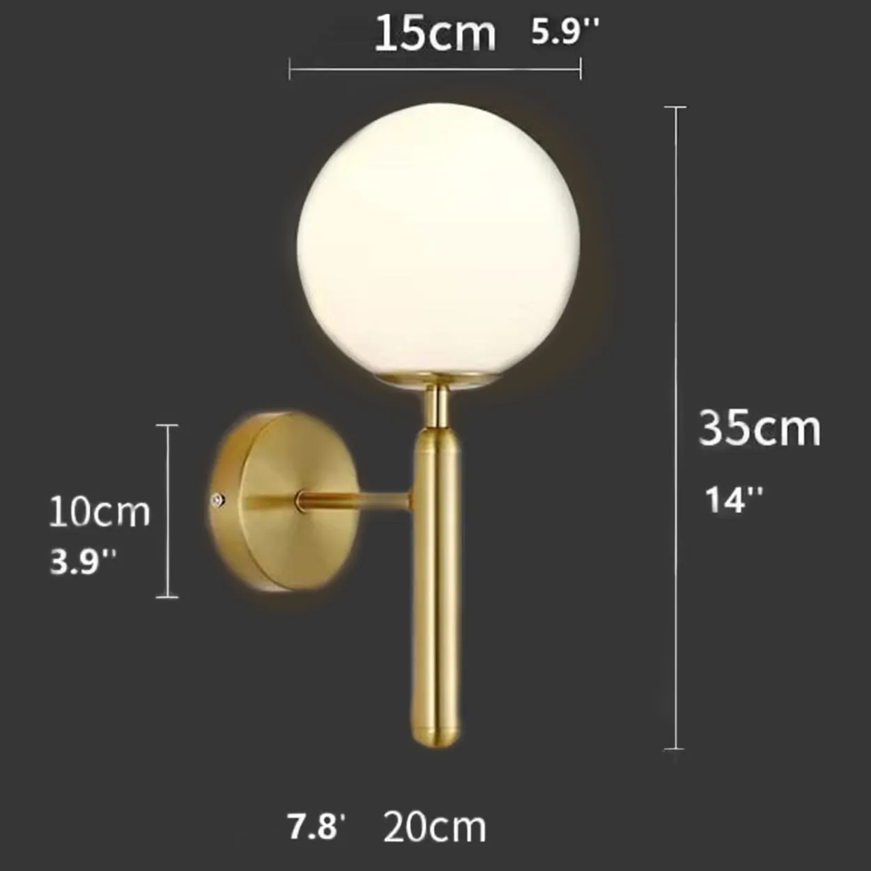 ANKUR GLOBO SIMPLE YET ELEGANT BRASS PLATED WALL LIGHT