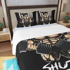 Awesome Training To Beat Goku Three Piece Duvet Cover Set