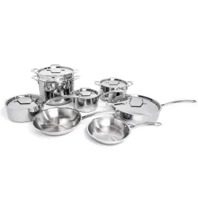 BergHOFF Professional 13pc Tri-Ply 18/10 Stainless Steel Cookware Set with SS Lids