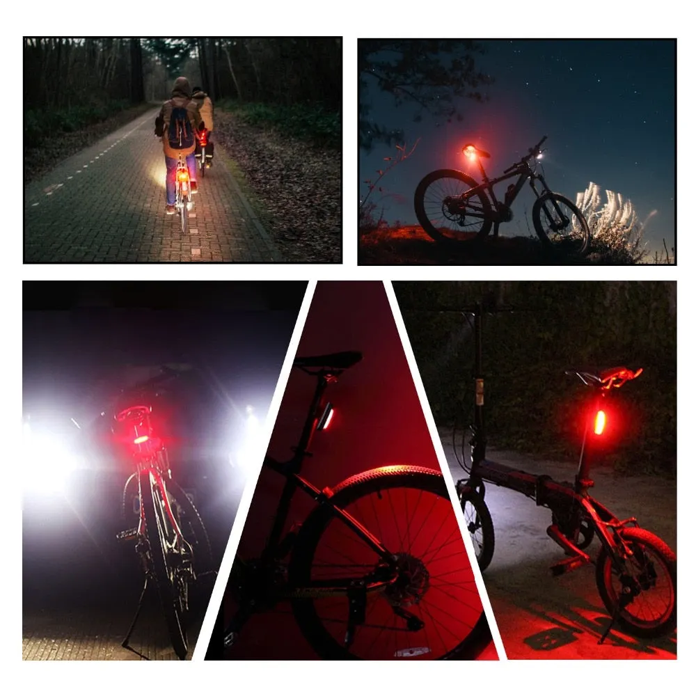 Bicycle Rear Light USB Rechargeable LED Tail Light Bike Accessories 6 Mode Cycling Safety Helmet Bag Lamp