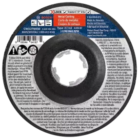 Bosch 4.5" Type 1A (ISO 41) X-Lock Small Angle Grinder Cutting Wheel