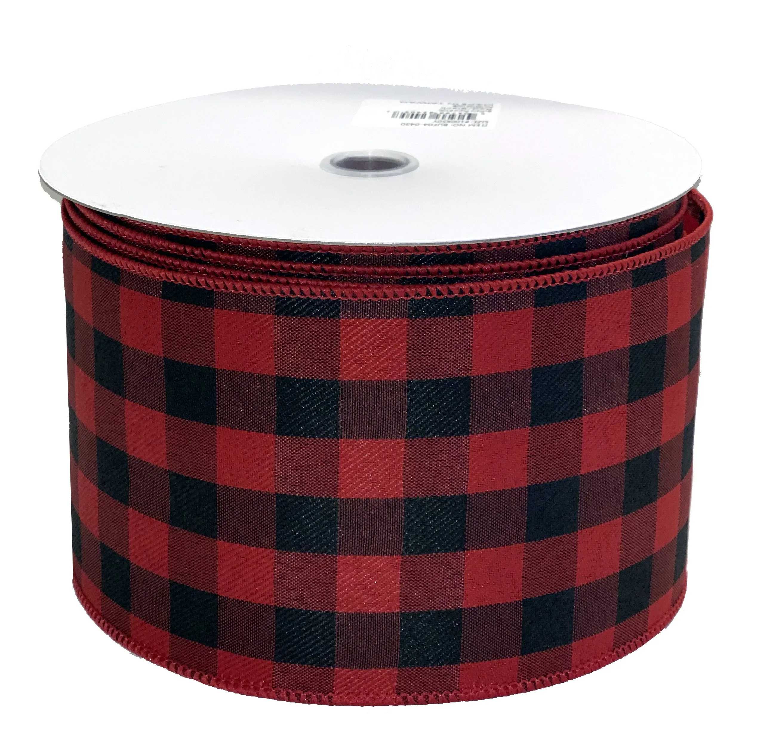 Buffalo Check Red Black Ribbon - 4" x 50 Yards