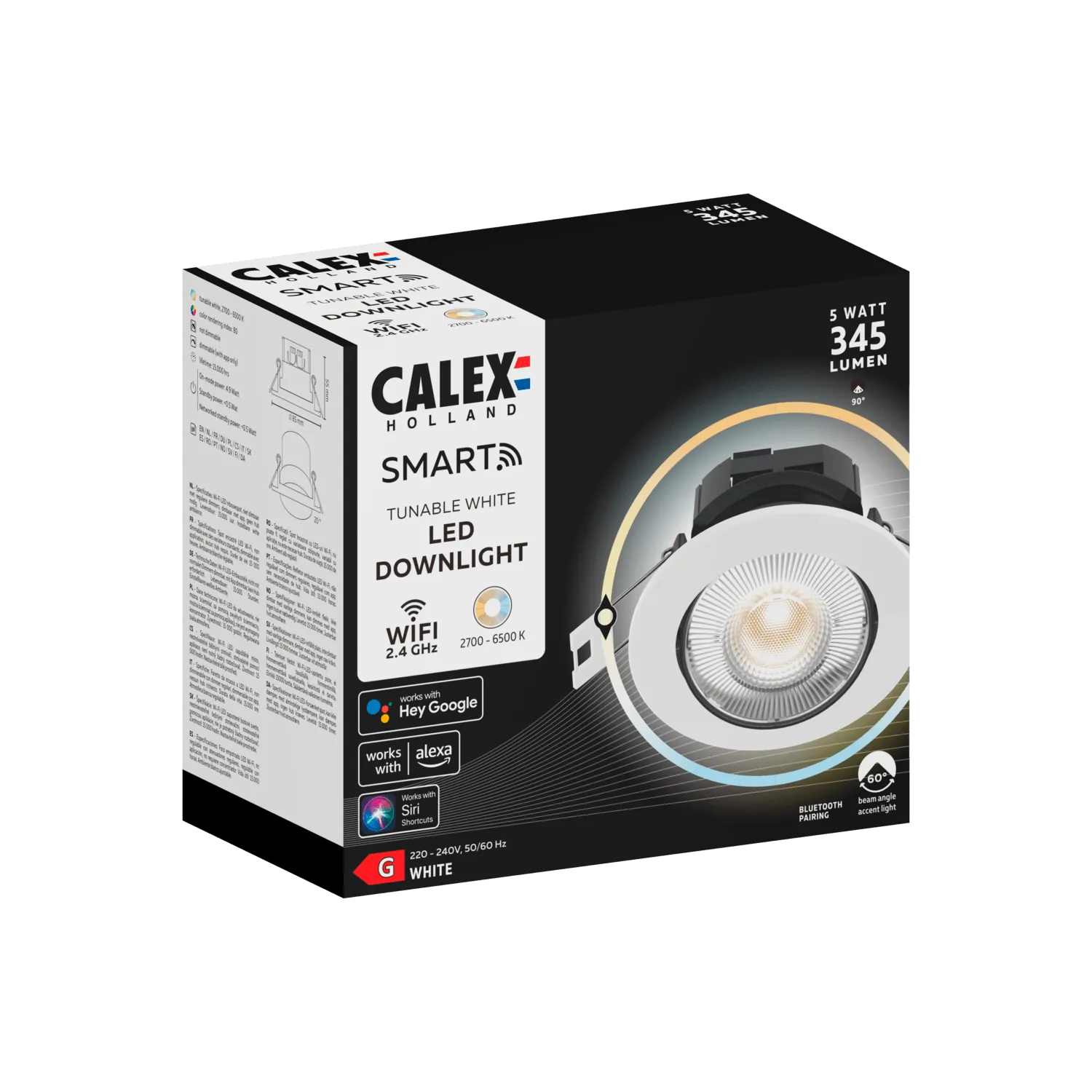 Calex Smart LED Recessed Spot - Warm White - White