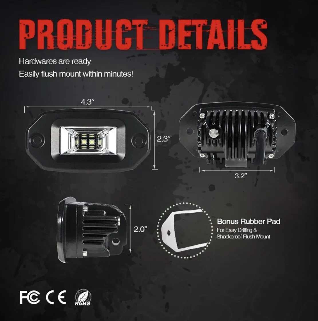 Cali Raised LED - 20W Flood Flush Mount LED Pod