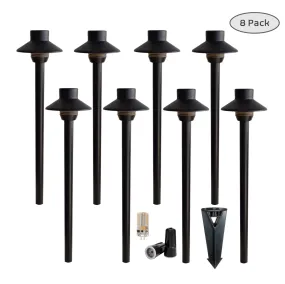 Calypso 8 Pack Solid Cast Brass Pathway Light - Professional Landscape Lighting