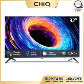 CHiQ L32M8T 32 inch Android 11 Smart TV,Netflix, Voice Control,Metal Frameless,LED,TV with Bracket