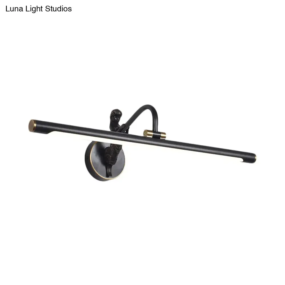 Classic Metal LED Bathroom Wall Light - Black/Antique Brass, 14"/18"/23" W