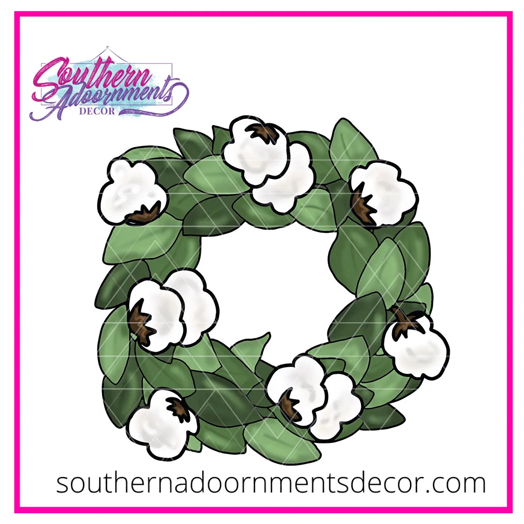 Cotton Magnolia Wreath Template & Digital Cut File