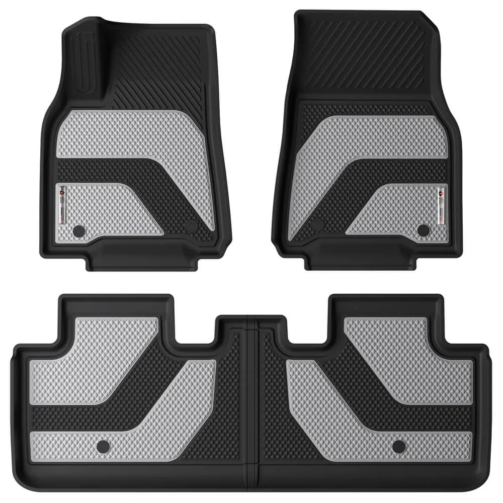 Coverado Custom 2021-2024 Tesla Model Y Car Floor Mats Full Set Fit Front Rear Trunk Cargo Liners Auto Tesla Interior Liners