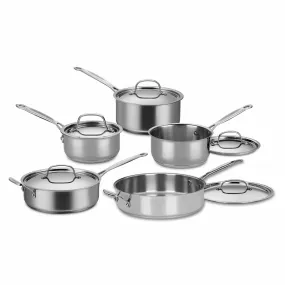 Cuisinart 10 Piece Chef's Classic Stainless Collection, Cookware Set