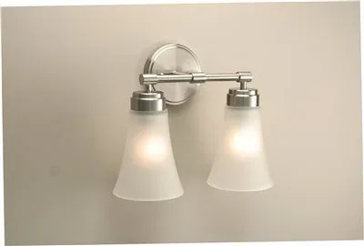 Essen Decorative 2-Light Vanity Fixture Brushed Nickel 16 Inch  Uses (2) 60-Watt Incandescent Medium Base Lamps