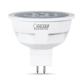 Feit Electric BPLVEXN/830CA LED Bulb, Track/Recessed, MR16 Lamp, 50 W Equivalent, GU5.3 Lamp Base, Clear