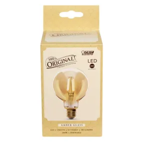 Feit G25 E26 (Medium) LED Bulb Amber 40 Watt Equivalence 1 pk