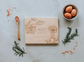 Floral Corners Custom Engraved Handmade Cutting Board