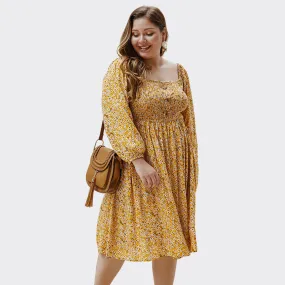 Flowery Plus Size Dress