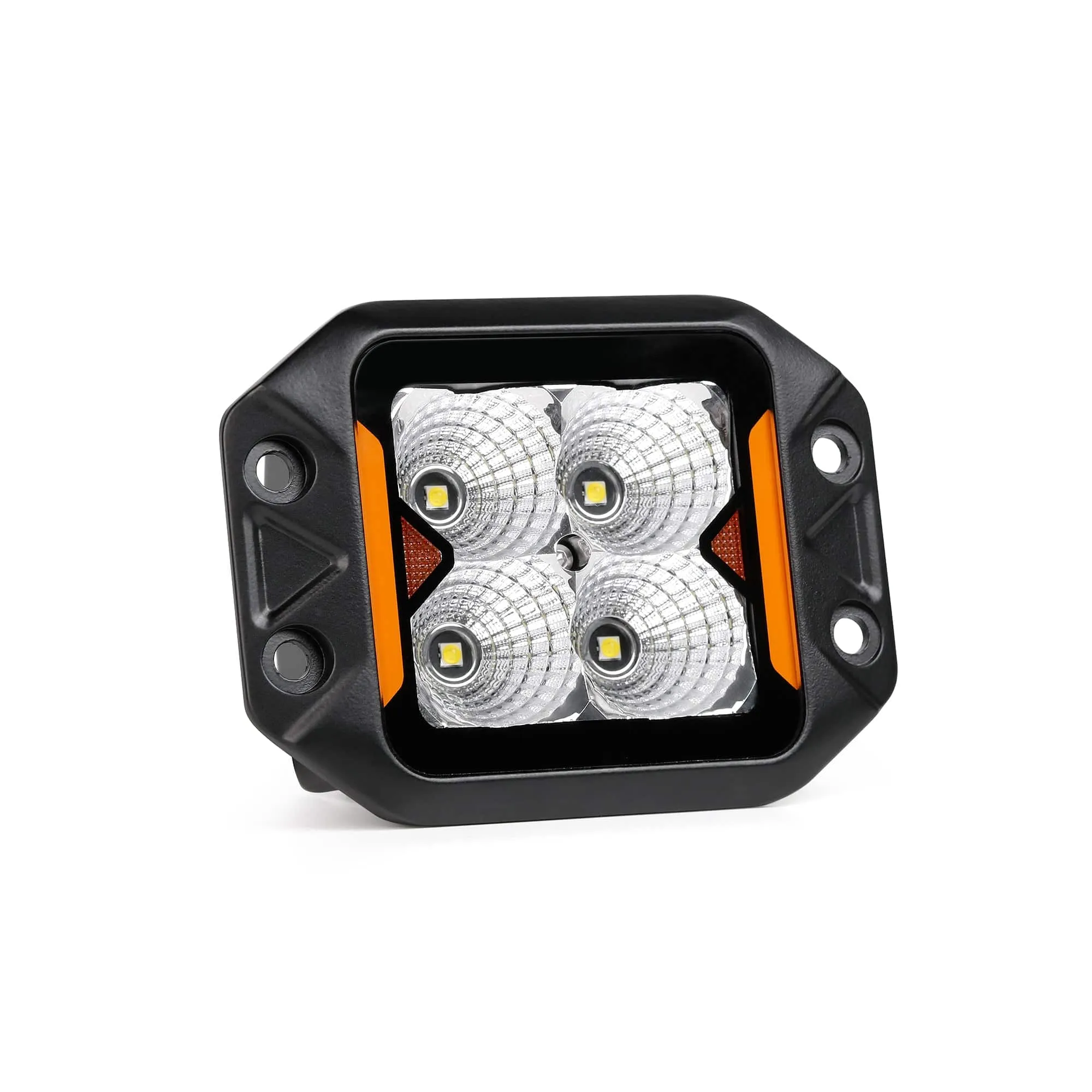 Flush Mount 20W Work Light | Flood | Rockarmor | Wiring Harness Included