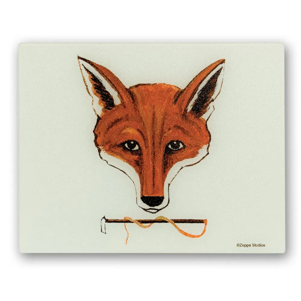 Fox Mask Glass Cutting Board