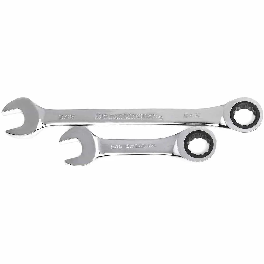 GearWrench 85034 34 Pc. 72-Tooth 12 Point Standard & Stubby Ratcheting Combination SAE/Metric Wrench Set