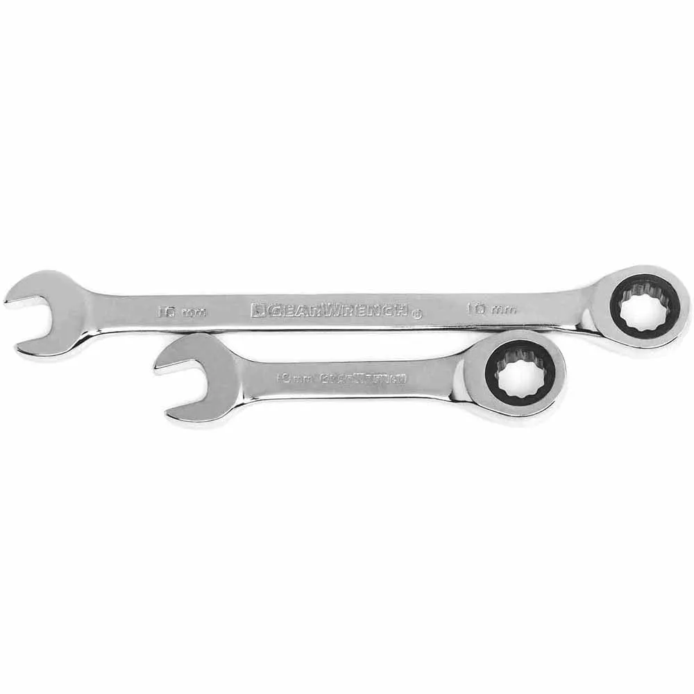 GearWrench 85034 34 Pc. 72-Tooth 12 Point Standard & Stubby Ratcheting Combination SAE/Metric Wrench Set