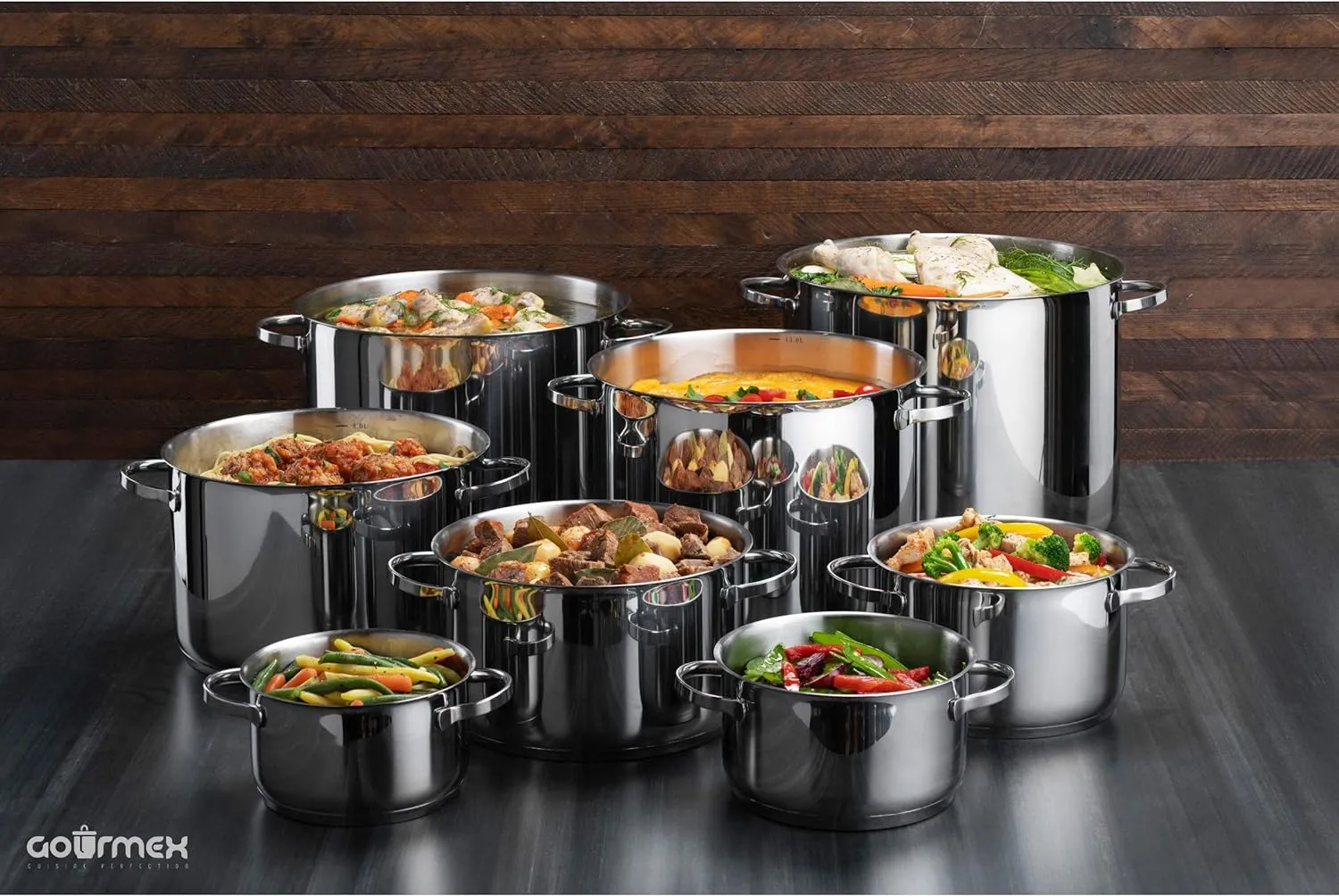 GOURMEX Stainless Steel Induction Stockpot