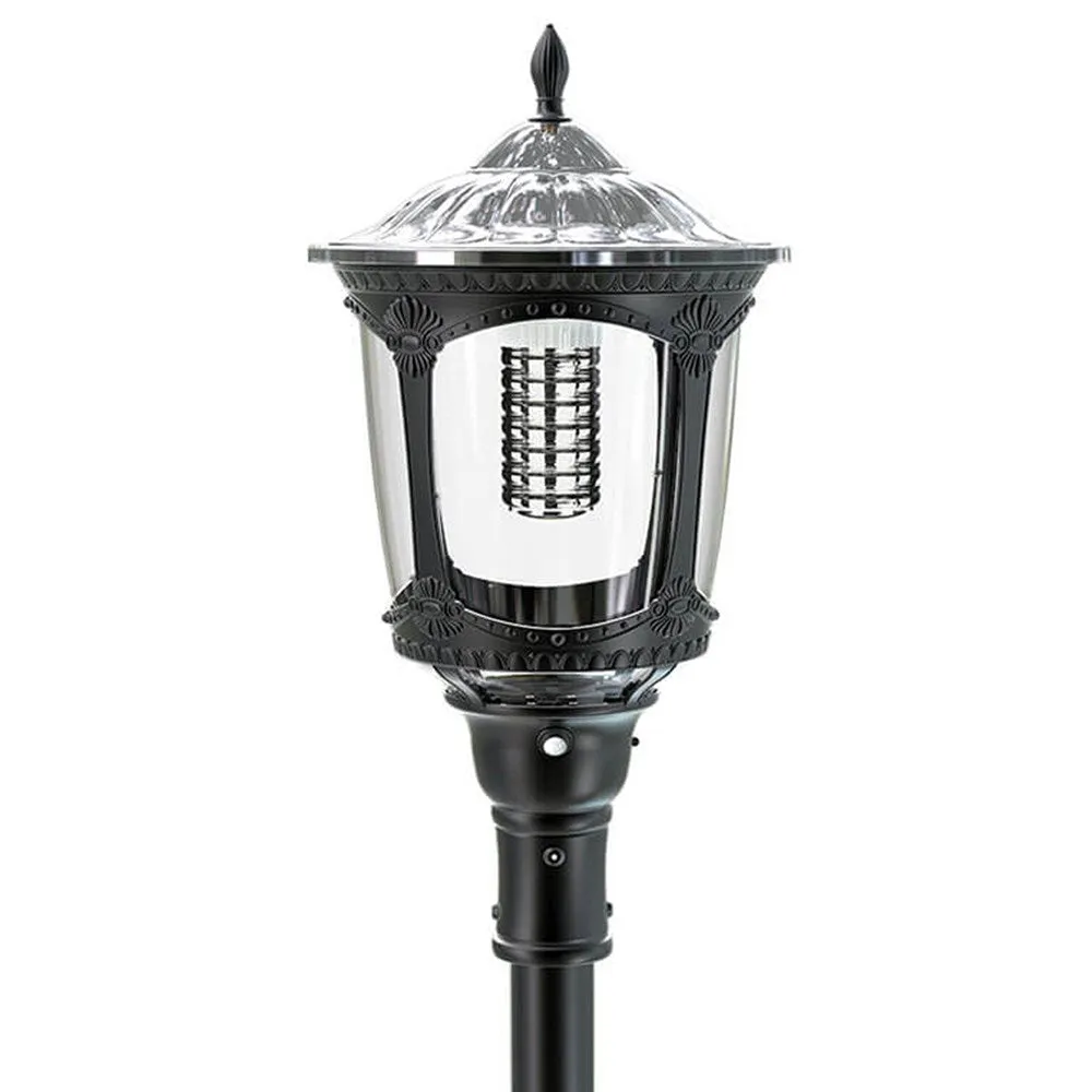 Heritage Solar Landscape Post Top Light with PIR Sensor Black