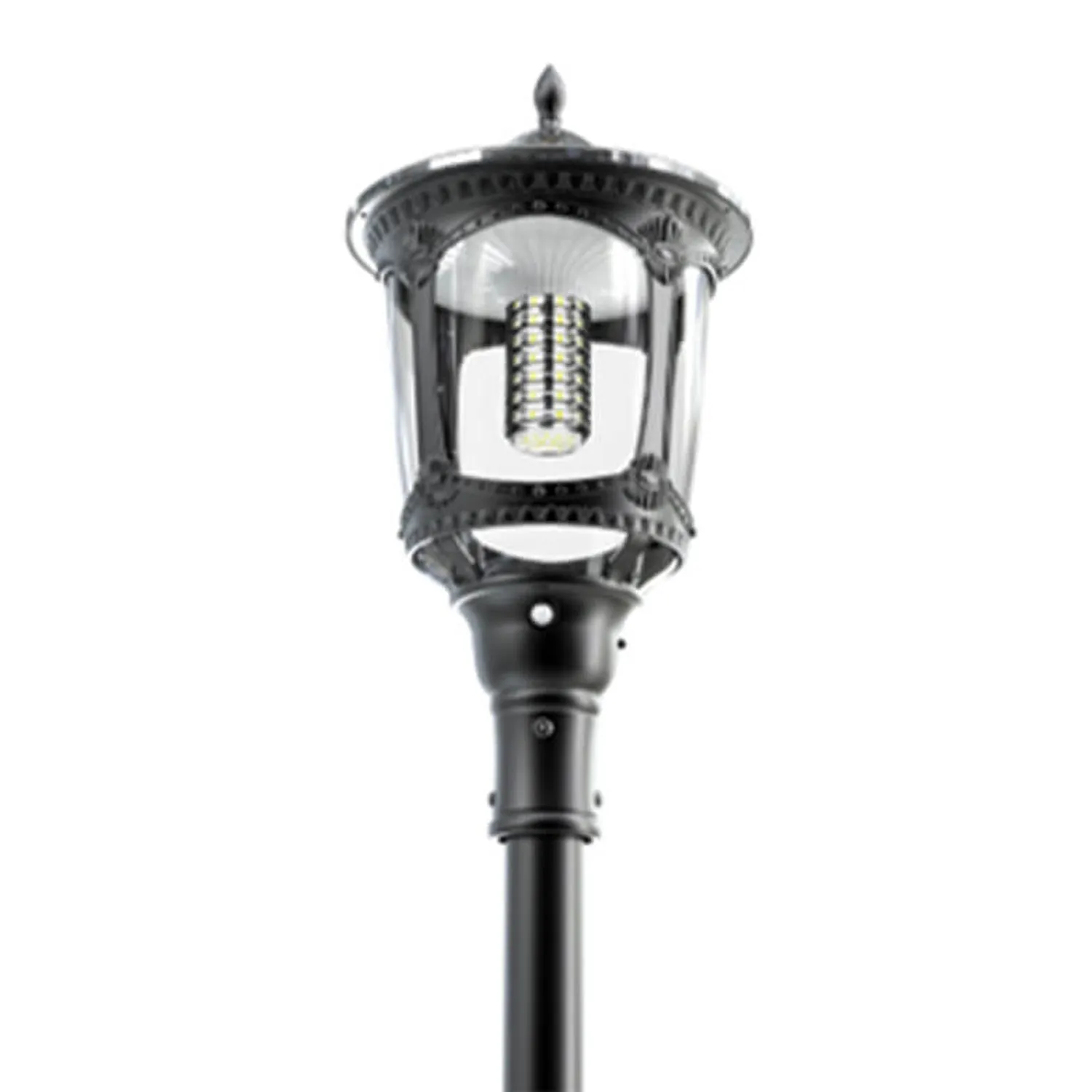 Heritage Solar Landscape Post Top Light with PIR Sensor Black