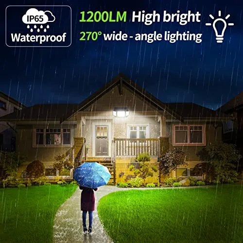 intelamp Solar Outdoor Lights,6000mAh Solar Motion Sensor Outdoor Lights with Dual Sensors,Waterproof Solar Flood Lights Outdoor Motion Sensor 270°Wide Angle Solar Lights for Outside with 3 Modes